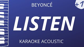 Listen  Beyoncé Acoustic Karaoke Higher Key [upl. by Harrison]