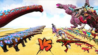 Team Titanosaurus Deathrun VS Shin Godzilla X Ice Titan x Fire Titan All Boss Ark Dinosaurs Park [upl. by Tracee167]