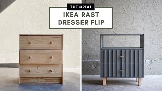 IKEA RAST Dresser Hack  Fluted Drawers  Legs  STEP BY STEP [upl. by Eddy]