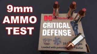 AMMO TEST 9mm Hornady Critical Defense [upl. by Bertold]