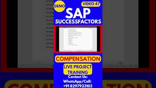 SAP SuccessFactors Compensation Training Video 47 sapsuccessfactorstraining sapsuccessfactors [upl. by Leverick]