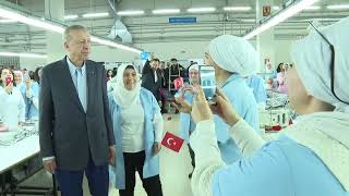 Cumhurbaşkanı Recep Tayyip Erdoğan tekstil fabrikasını ziyaret etti [upl. by Eyoj648]