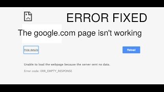 Fix this page isnt working ERREMPTYRESPONSE on Google Chrome [upl. by Llehsar]