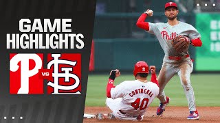 Phillies vs Cardinals Game Highlights 41024  MLB Highlights [upl. by Meris179]