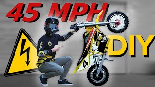 How I built a 45 MPH electric pit bike  Razor MX650 72v Upgrade [upl. by Namlas]