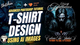 ai t shirt design tutorial  How to Make a T shirt design in Photoshop [upl. by Ekard]