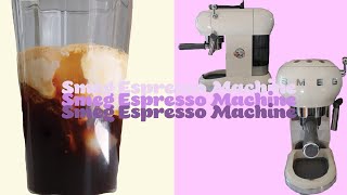 how to make coffee with the smeg espresso machine ☕️✨ [upl. by Ecnerrat]