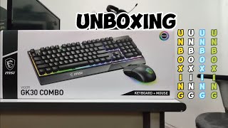 MSI Vigor GK30 Gaming Combo Quick Unboxing  QU7 [upl. by Carling364]