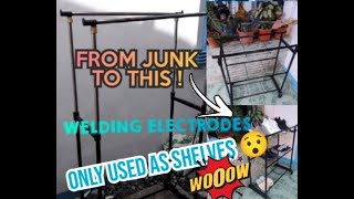 DIY SHOE RACK  USING WELDING ELECTRODES AS SHELVES diy shoerack doityourself craft [upl. by Natividad]