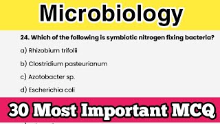 Microbiology MCQ Questions Answers  30 Most Important Questions [upl. by Herta827]