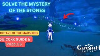 Octave of the maushiro  Solve the mystery of the stones QUICK GUIDE amp PUZZLE  Genshin Impact [upl. by Abbye]