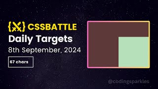 CSS Battle Daily Targets Solution  8th September 2024  html css cssbattle [upl. by Sedlik]