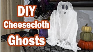 DIY Easy Cheesecloth Floating Ghost Halloween Craft [upl. by Cinomod]