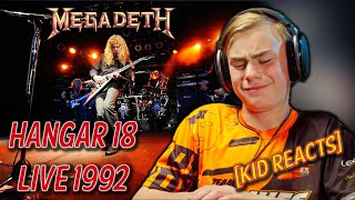 Hangar 18 LIVE 1992  Gen Alpha Kid Reacts to Megadeth in concert musicreaction [upl. by Gemoets]