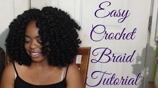 Easy Curly Crochet Braid Hair Tutorial w Sensationnel Jamaican Bounce Bobby Pin Method [upl. by Queen]