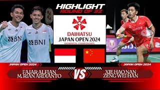 Fajar AlfianRian Ardianto INA vs Xie  Zeng CHN  DAIHATSU Japan Open 2024  Round of 32 [upl. by Schilling]