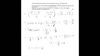 Coordinate Geometry midpoint and perpendicular lines [upl. by Seaden]