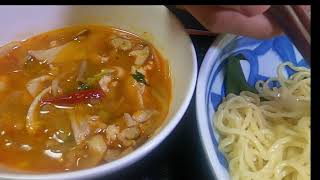 Chicken doubanjiang soup with spicy soup Tsukemen 🐓🌶🍜 ＃tukemen doubanjiang spicysoup [upl. by Newo987]