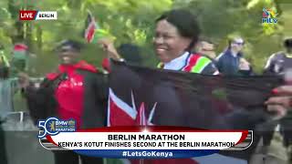 Kenyans in Germany celebrate as Cyprian Kotut finishes second at the Berlin Marathon [upl. by Arivle638]