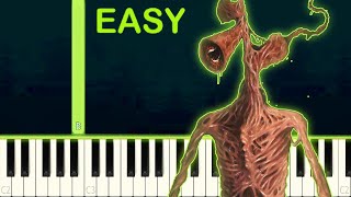 Siren Head Complete Theme Song  EASY Piano Tutorial [upl. by Nemzaj]