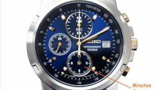 Simple Chronograph Operation Instructions Seiko SNDB05 [upl. by Walling]