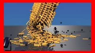 KEVA planks tower collapse simulation  Blender Bullet Physics Engine [upl. by Mureil]