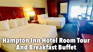 Hampton Inn Breakfast and Hotel Room Tour [upl. by Sedgewinn]