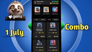 Gemz Daily Combo Cards  Gemz Today Combo 1 July 2024 [upl. by Joktan]