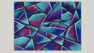 Abstract Painting  Using Colored Glaze to Alter a Black and White Acrylic Painting [upl. by Ettelracs]