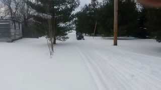 Riding a 79 Arctic Cat Pantera and 74 Evinrude Skimmer 440 Around the Yard [upl. by Fonsie970]