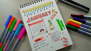 DIY Calender 2024 drawing  DIY  January Month Drawing 2024  New Year Drawing Calender [upl. by Amir804]