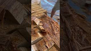 The technique of cutting off the top of the wood [upl. by Yenattirb]