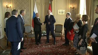 Vladimir Putin meets with Swiss President after US summit  AFP [upl. by Rosco599]