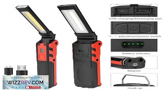 COB LED Work Light Dimmable USB Rechargeable LED Flashlight Inspection Lamp Review [upl. by Joselow]