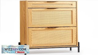 VEVOR Rattan Shoe Cabinet Narrow Shoe Storage Organizer with 2 Flip Rattan Review [upl. by Miquela561]