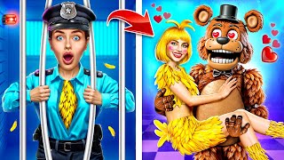 How to Become Chica Extreme FNaF  Makeover Five Nights At Freddys in Jail [upl. by Sukcirdor]