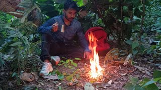 Solo camping In a HAUNTED Forest  Making shelter cooking food Epic Adventure [upl. by Vange438]