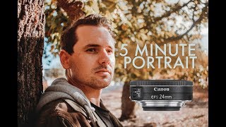 5 Minute NATURAL LIGHT Portrait Shoot Canon 24mm EFS Pancake Lens [upl. by Yerffej531]