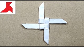 DIY  How to make a flying SHURIKEN NINJA STAR from A4 paper [upl. by Humpage]