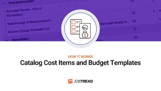 Catalog Cost Items and Budget Templates [upl. by Nnil431]