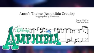 Anne’s Theme Amphibia Credits  quotHopping Mallquot Version Piano Sheet Music  Transcription [upl. by Luaped]