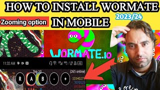 Wormate io How to install in mobile Add Extension WORMATE Zoom option in mobile [upl. by Amalberga]