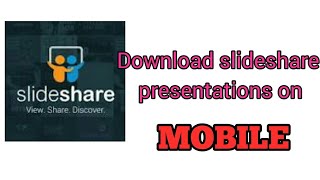 How to download slideshare ppt in mobile [upl. by Htinnek]