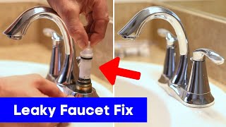 Fix a Leaky Bathroom Faucet  Replace Faucet Cartridge  Quick amp Easy Home Repair [upl. by Luna]