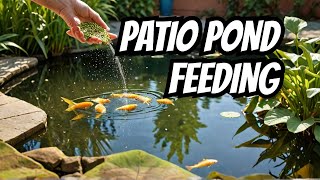 Goldfish feeding  patio pond [upl. by Gardia]