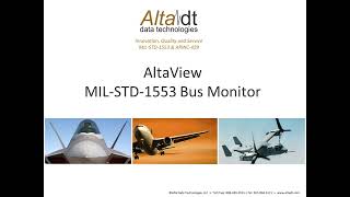 AltaView  MILSTD1553 Bus Monitor [upl. by Inafetse]