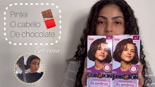 Pintei meu cabelo cacheado de chocolate em casa [upl. by O'Donoghue]