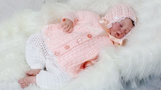 Hand crocheted baby jacket bonnet trousers design  ShiFios Patterns [upl. by Zednanreh932]