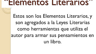 Elementos Literarios [upl. by Sewell]