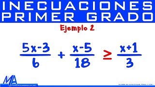 Inecuaciones de primer grado con fracciones  Ejemplo 2 [upl. by Ena]